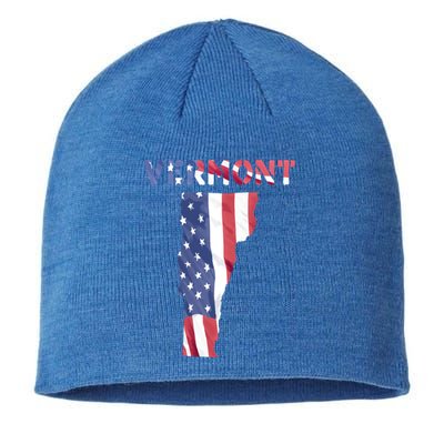 Vermont Usa Proud United States America Patriot Flag Vt Us Gift Sustainable Beanie