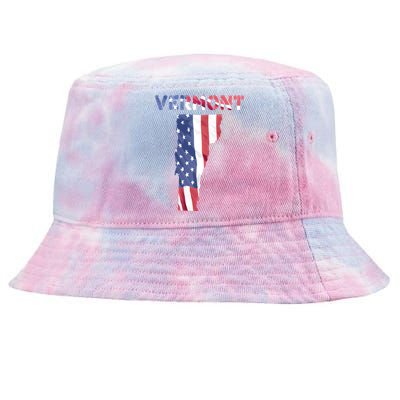 Vermont Usa Proud United States America Patriot Flag Vt Us Gift Tie-Dyed Bucket Hat