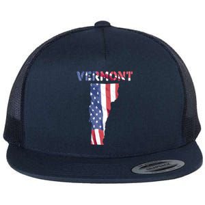 Vermont Usa Proud United States America Patriot Flag Vt Us Gift Flat Bill Trucker Hat