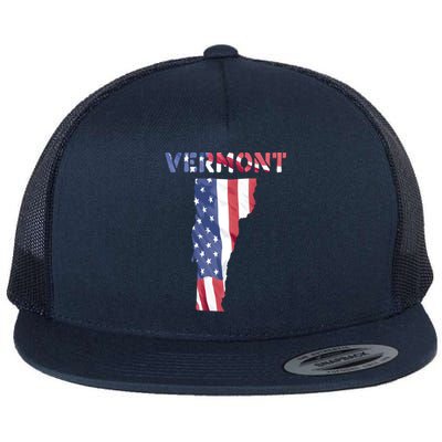 Vermont Usa Proud United States America Patriot Flag Vt Us Gift Flat Bill Trucker Hat