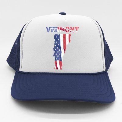 Vermont Usa Proud United States America Patriot Flag Vt Us Gift Trucker Hat