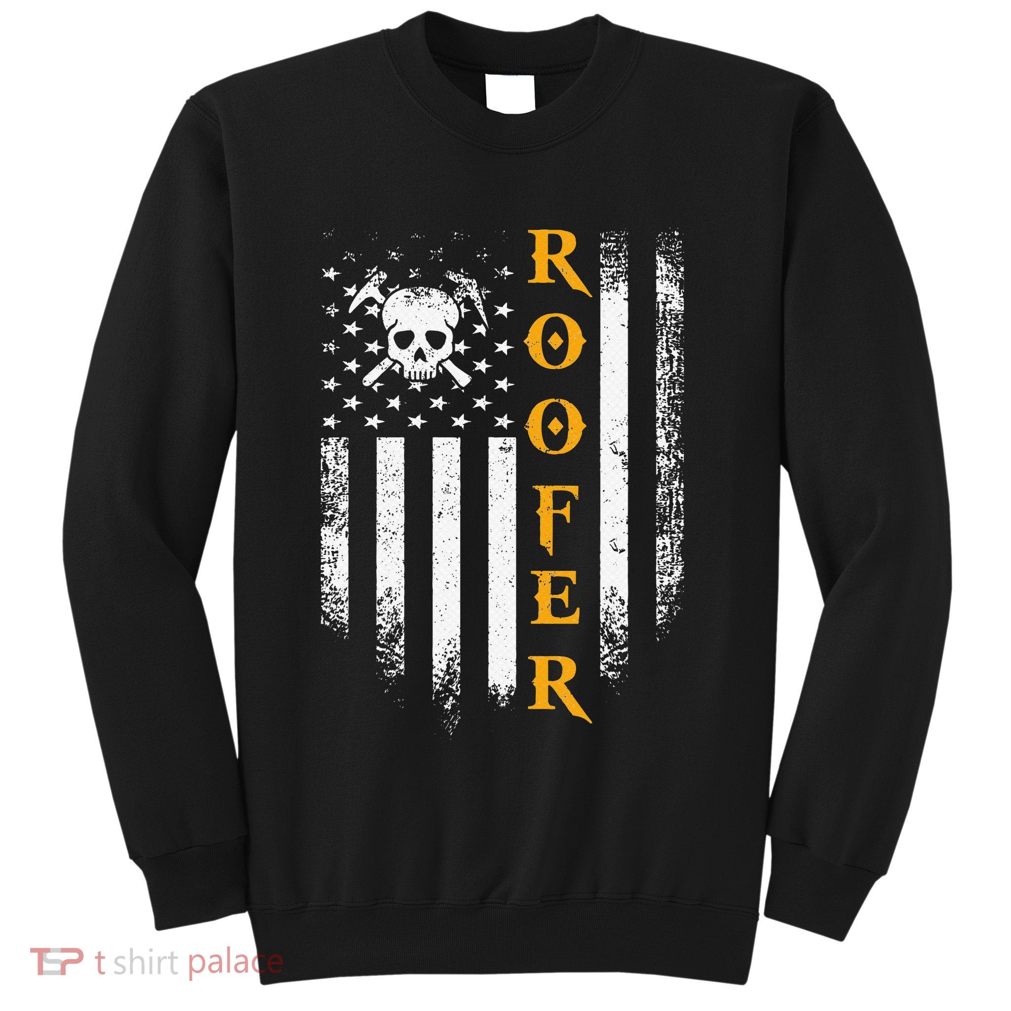 Vintage USA Roofer American Flag Patriotic Funny Cool Gift Sweatshirt