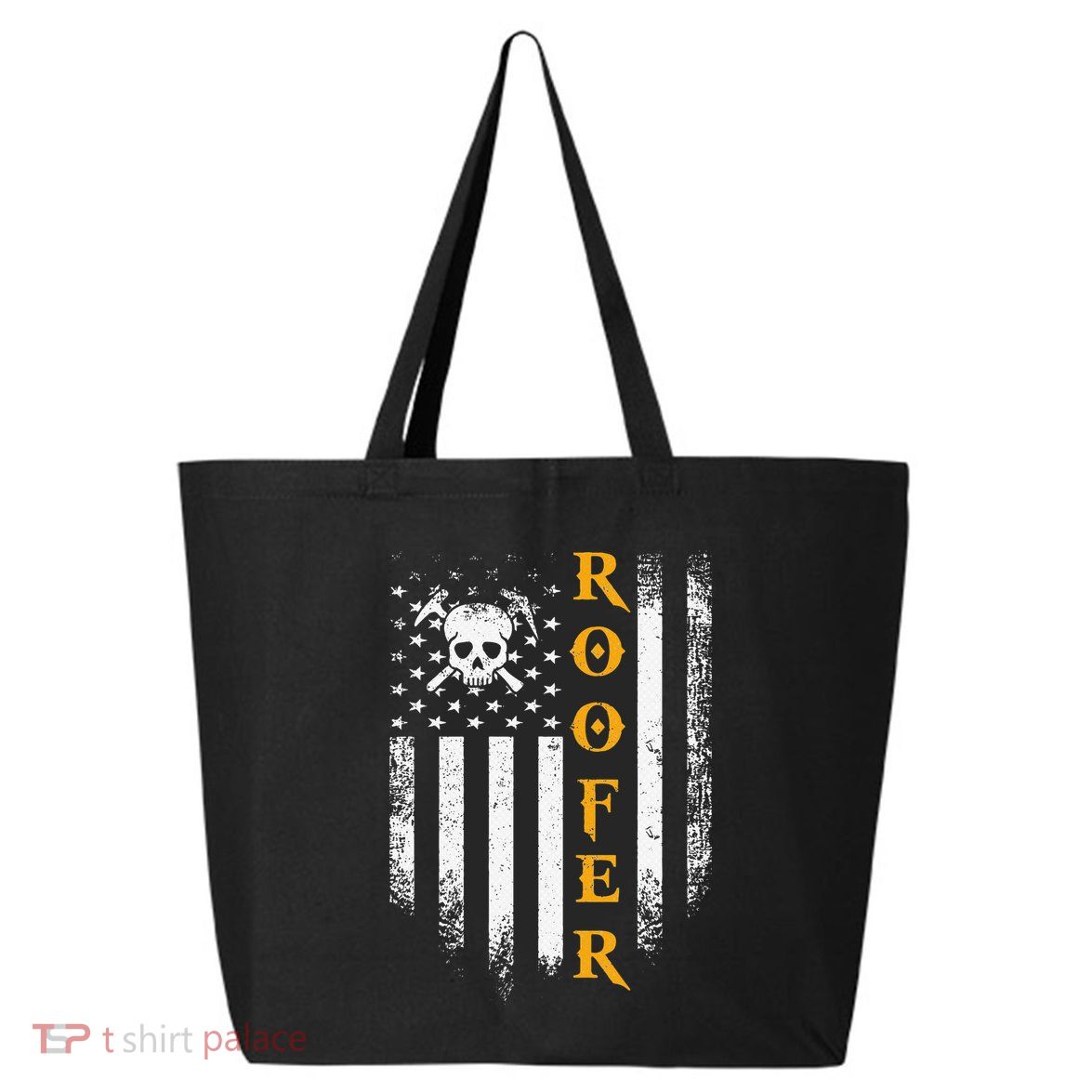 Vintage USA Roofer American Flag Patriotic Funny Cool Gift 25L Jumbo Tote