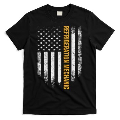 Vintage Usa Refrigeration Mechanic Distressed American Flag T-Shirt