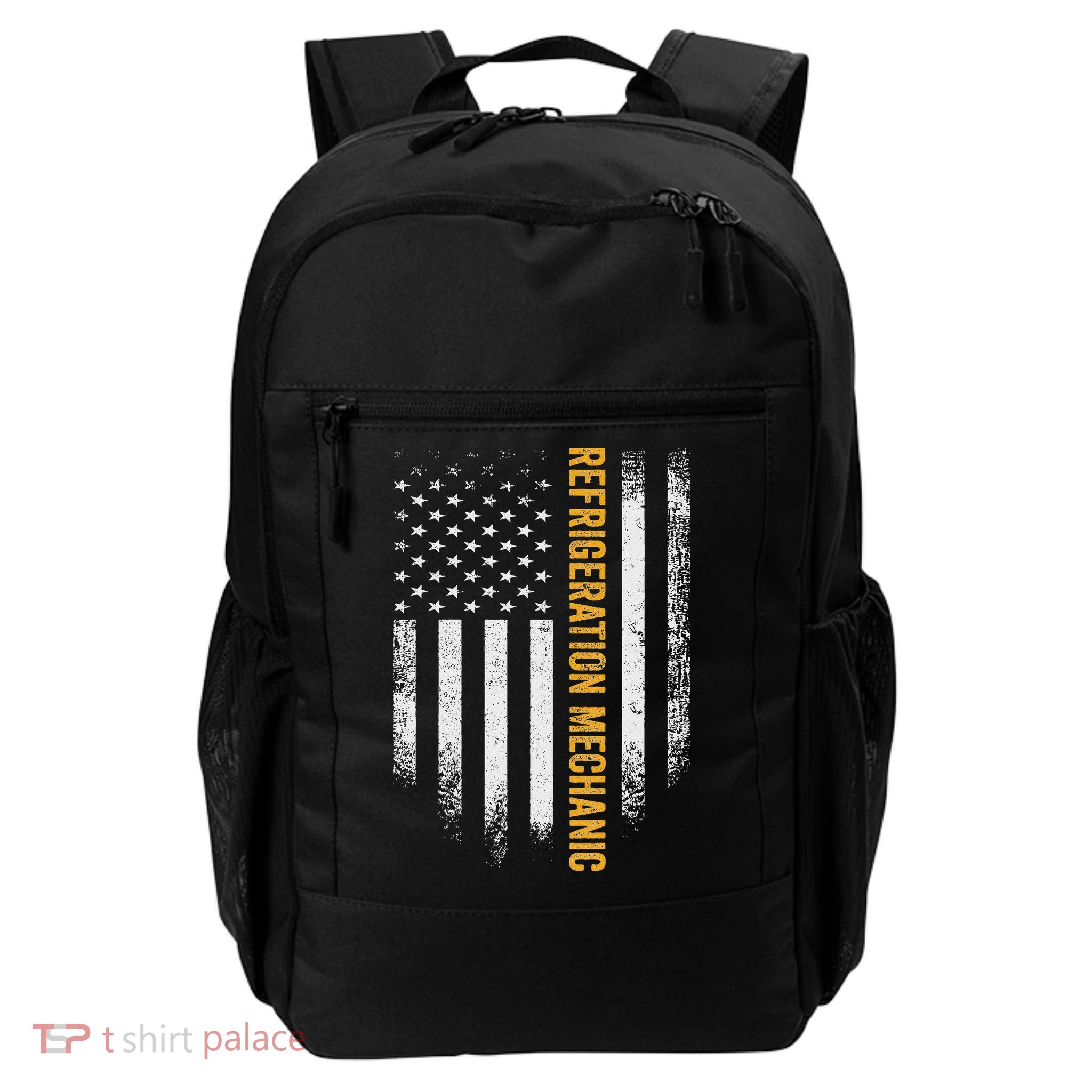 Vintage Usa Refrigeration Mechanic Distressed American Flag Backpack