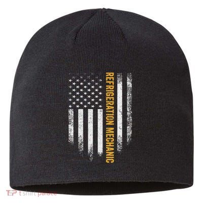 Vintage Usa Refrigeration Mechanic Distressed American Flag Sustainable Beanie