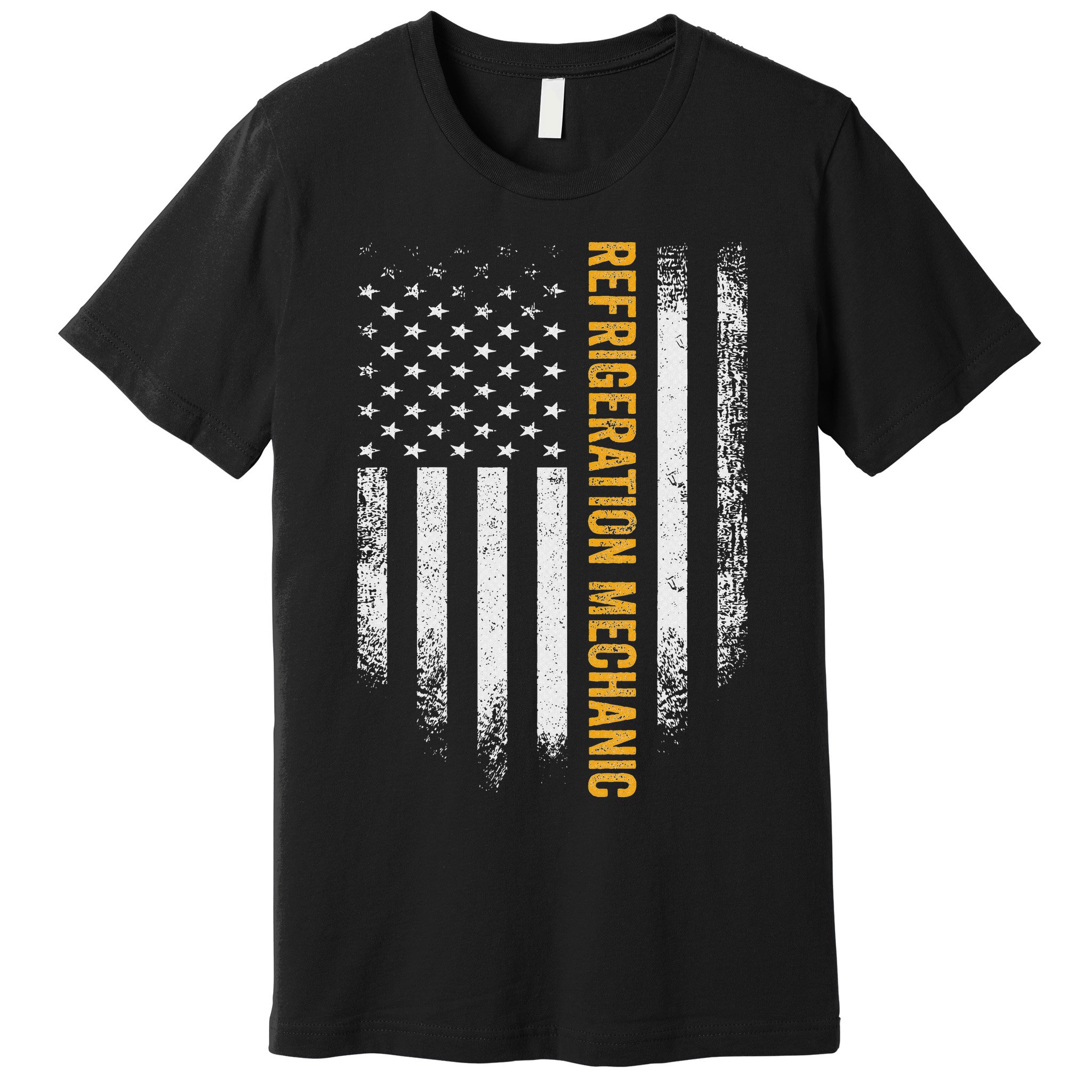 Vintage Usa Refrigeration Mechanic Distressed American Flag Premium T-Shirt