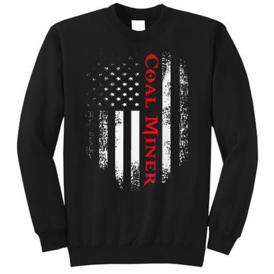 Vintage Usa Red White Coal Miner American Flag Gift Sweatshirt