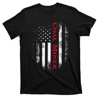 Vintage Usa Red White Coal Miner American Flag Gift T-Shirt