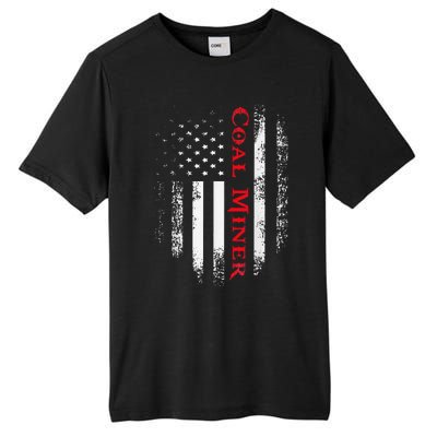 Vintage Usa Red White Coal Miner American Flag Gift Tall Fusion ChromaSoft Performance T-Shirt