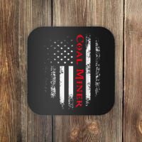 Vintage Usa Red White Coal Miner American Flag Gift Coaster