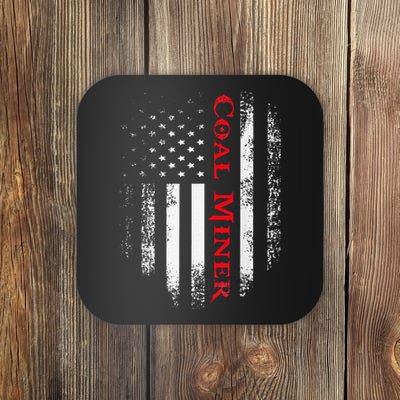 Vintage Usa Red White Coal Miner American Flag Gift Coaster