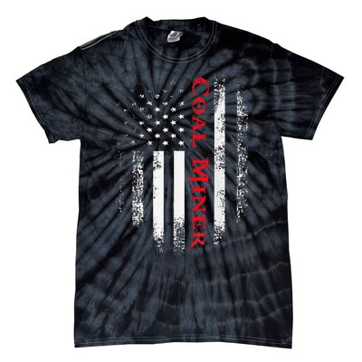 Vintage Usa Red White Coal Miner American Flag Gift Tie-Dye T-Shirt