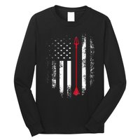 Vintage Usa Red White Archery Arrow American Flag Long Sleeve Shirt