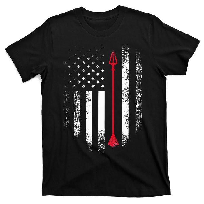 Vintage Usa Red White Archery Arrow American Flag T-Shirt