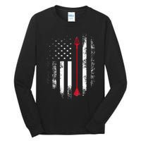 Vintage Usa Red White Archery Arrow American Flag Tall Long Sleeve T-Shirt