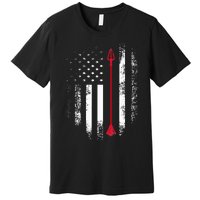 Vintage Usa Red White Archery Arrow American Flag Premium T-Shirt