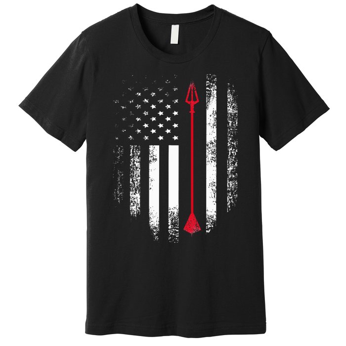 Vintage Usa Red White Archery Arrow American Flag Premium T-Shirt