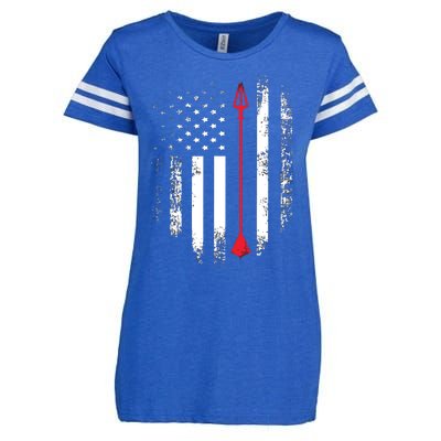 Vintage USA Red White Archery Arrow American Flag Enza Ladies Jersey Football T-Shirt