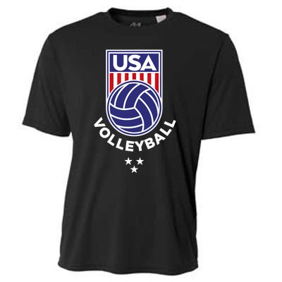 Volleyball USA Support The Team Shirt USA Flag Beach TShirt Cooling Performance Crew T-Shirt