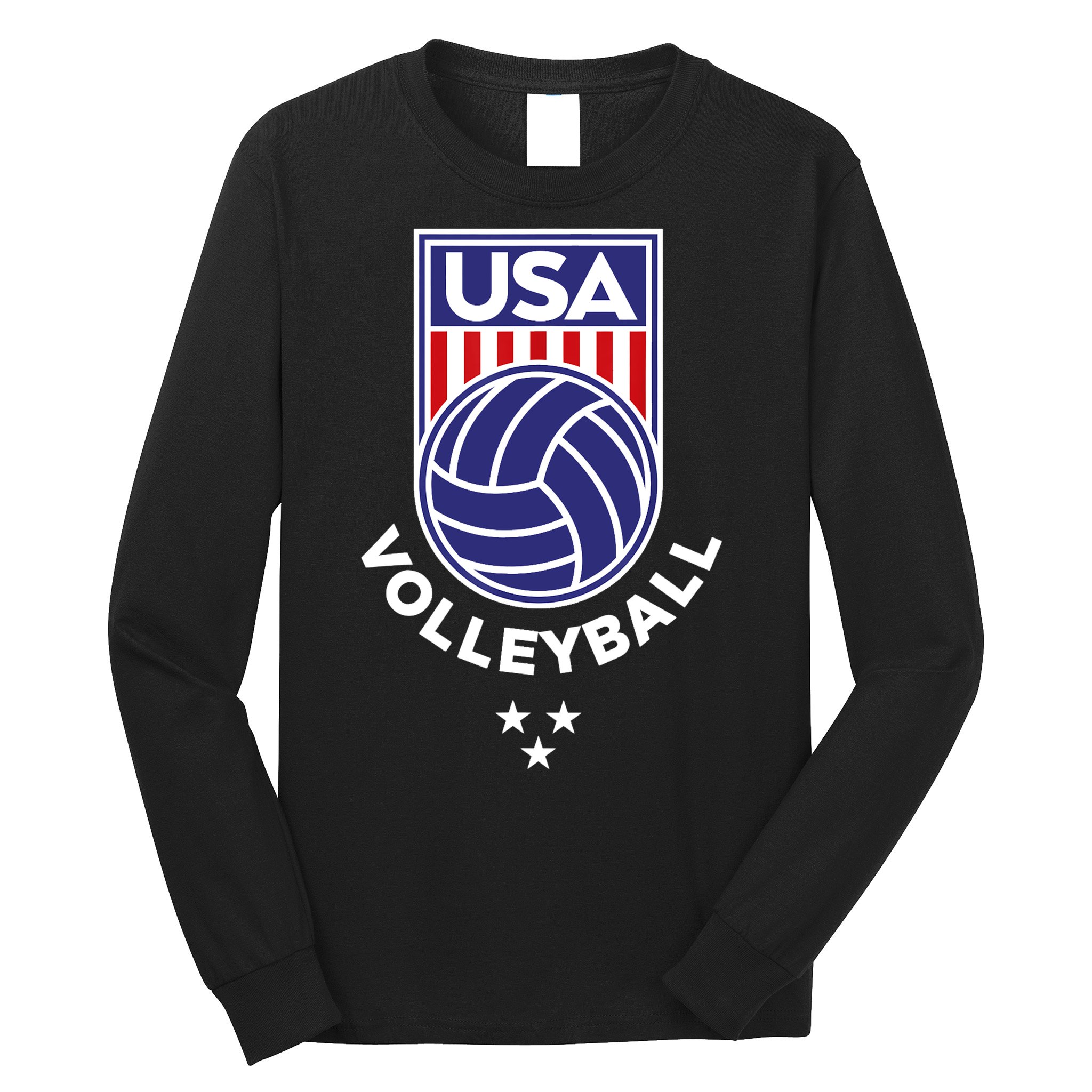 Volleyball USA Support The Team Shirt USA Flag Beach TShirt Long Sleeve Shirt