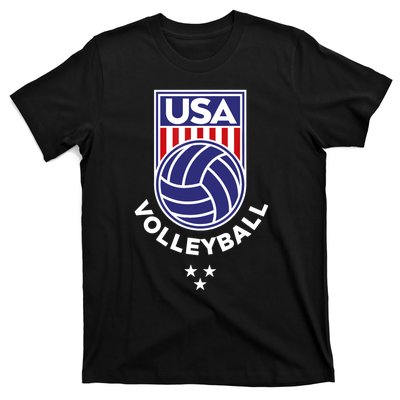 Volleyball USA Support The Team Shirt USA Flag Beach TShirt T-Shirt