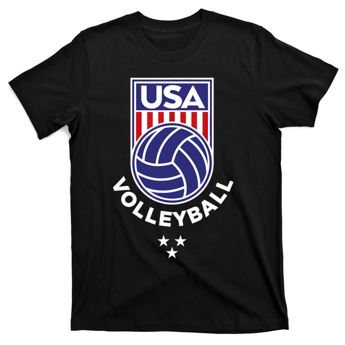 Volleyball USA Support The Team Shirt USA Flag Beach TShirt T-Shirt