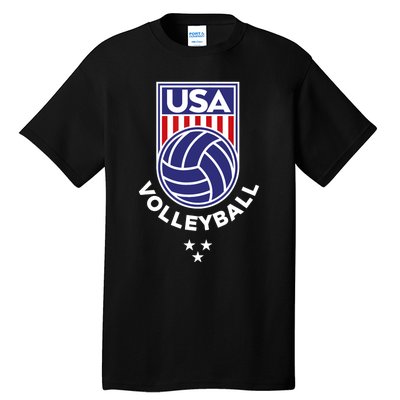 Volleyball USA Support The Team Shirt USA Flag Beach TShirt Tall T-Shirt