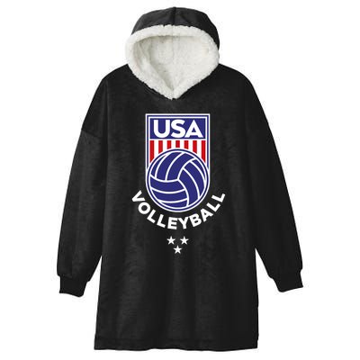 Volleyball USA Support The Team Shirt USA Flag Beach TShirt Hooded Wearable Blanket