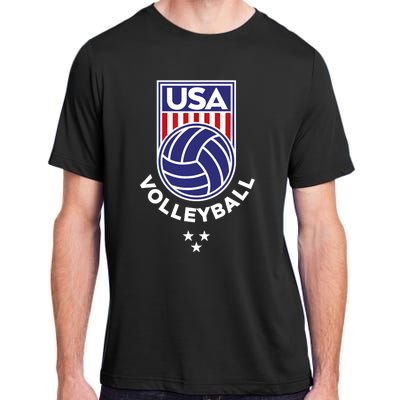 Volleyball USA Support The Team Shirt USA Flag Beach TShirt Adult ChromaSoft Performance T-Shirt