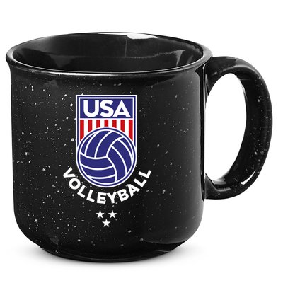 Volleyball USA Support The Team Shirt USA Flag Beach TShirt 15oz Campfire Ceramic Mug