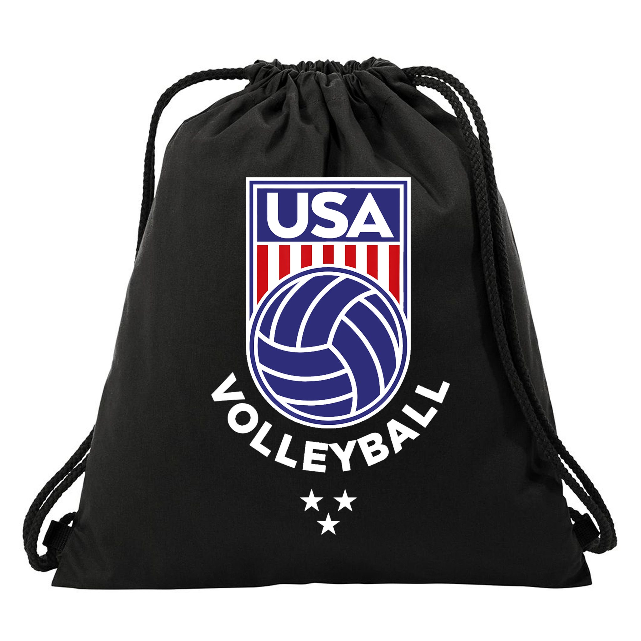 Volleyball USA Support The Team Shirt USA Flag Beach TShirt Drawstring Bag