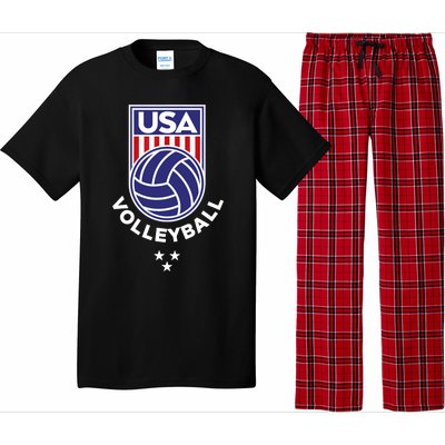 Volleyball USA Support The Team Shirt USA Flag Beach TShirt Pajama Set