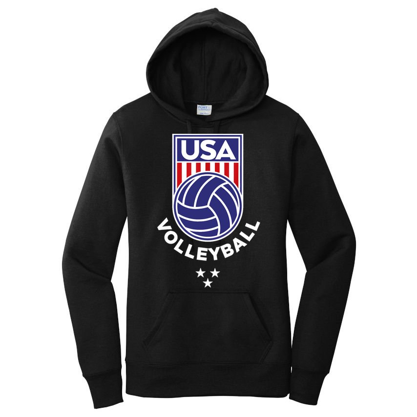 Volleyball USA Support The Team Shirt USA Flag Beach TShirt Women's Pullover Hoodie