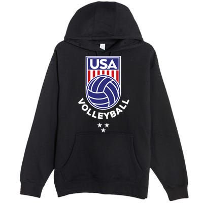 Volleyball USA Support The Team Shirt USA Flag Beach TShirt Premium Pullover Hoodie