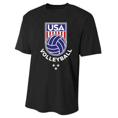 Volleyball USA Support The Team Shirt USA Flag Beach TShirt Performance Sprint T-Shirt