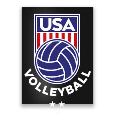 Volleyball USA Support The Team Shirt USA Flag Beach TShirt Poster