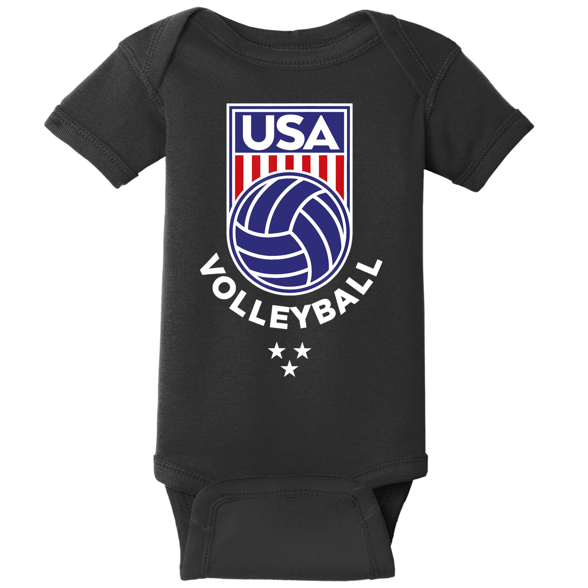 Volleyball USA Support The Team Shirt USA Flag Beach TShirt Baby Bodysuit