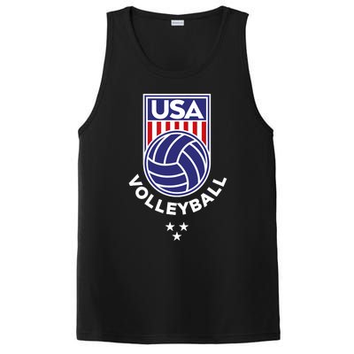 Volleyball USA Support The Team Shirt USA Flag Beach TShirt PosiCharge Competitor Tank