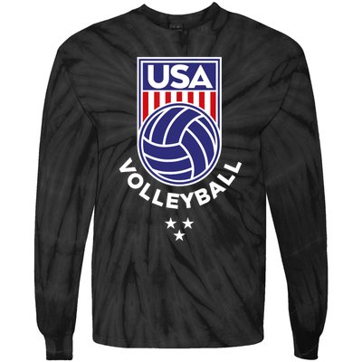 Volleyball USA Support The Team Shirt USA Flag Beach TShirt Tie-Dye Long Sleeve Shirt