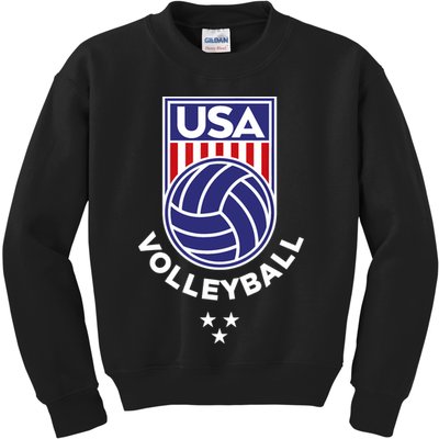 Volleyball USA Support The Team Shirt USA Flag Beach TShirt Kids Sweatshirt