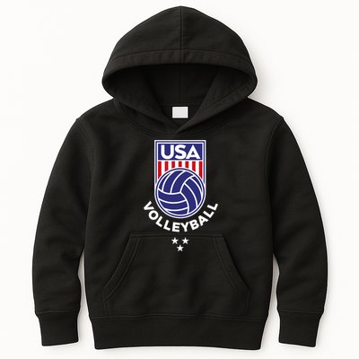 Volleyball USA Support The Team Shirt USA Flag Beach TShirt Kids Hoodie