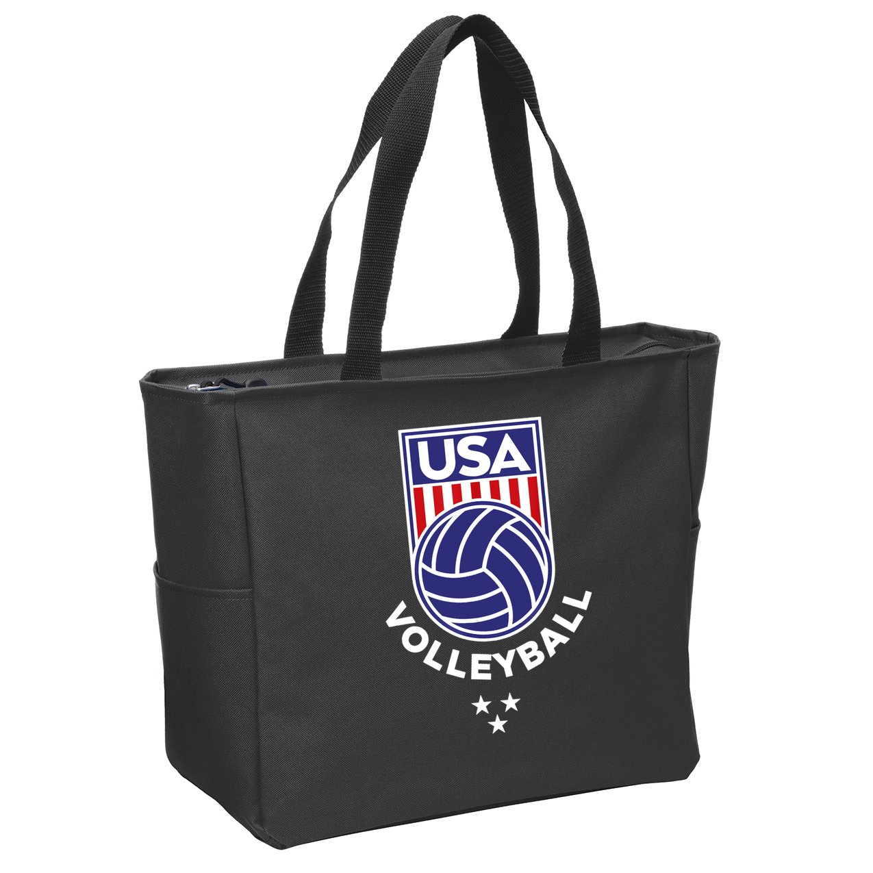 Volleyball USA Support The Team Shirt USA Flag Beach TShirt Zip Tote Bag