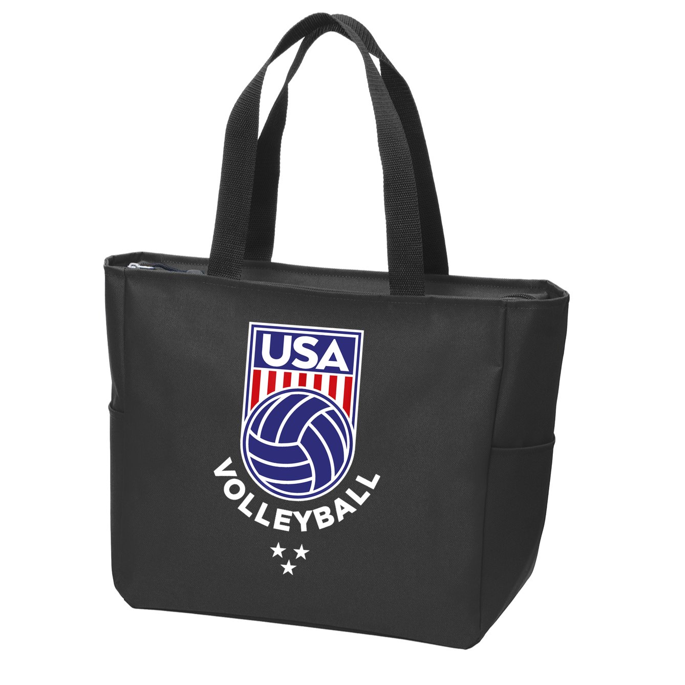 Volleyball USA Support The Team Shirt USA Flag Beach TShirt Zip Tote Bag