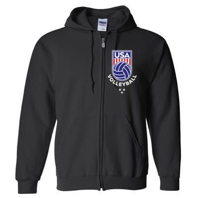 Volleyball USA Support The Team Shirt USA Flag Beach TShirt Full Zip Hoodie