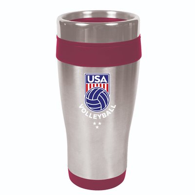 Volleyball USA Support The Team Shirt USA Flag Beach TShirt 16oz Travel Tumbler