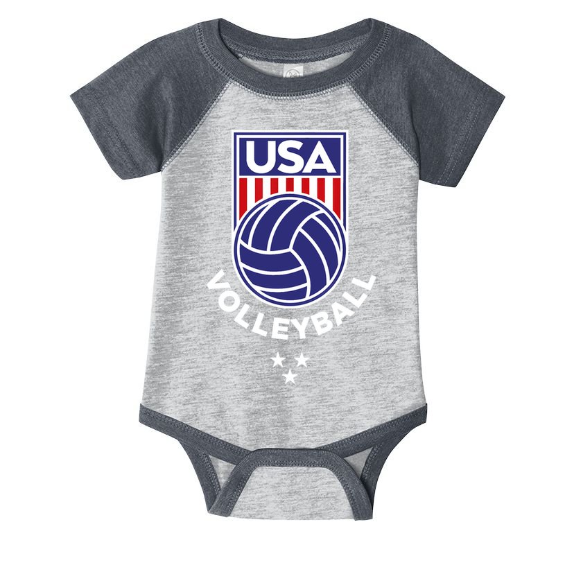 Volleyball USA Support The Team Shirt USA Flag Beach TShirt Infant Baby Jersey Bodysuit