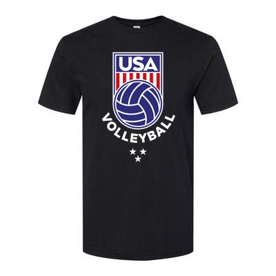 Volleyball USA Support The Team Shirt USA Flag Beach TShirt Softstyle CVC T-Shirt