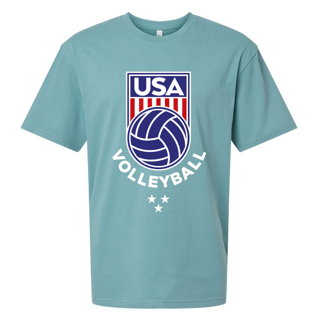 Volleyball USA Support The Team Shirt USA Flag Beach TShirt Sueded Cloud Jersey T-Shirt