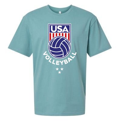 Volleyball USA Support The Team Shirt USA Flag Beach TShirt Sueded Cloud Jersey T-Shirt